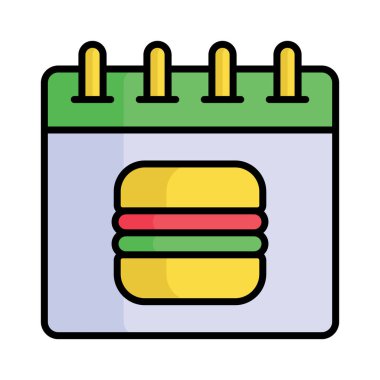 Diyet takvimi vektör tasarımı beyaz arkaplanda izole edildi