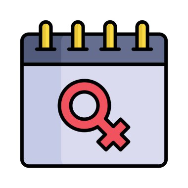 Kadınlar Günü konsept vektörünü gösteren takvimdeki kadın işareti