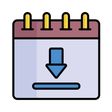 İndirmenin konsept simgesini gösteren aşağı doğru ok