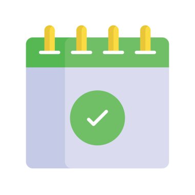 Onaylanmış takvim vektör tasarımı, zamanlamada tik işareti