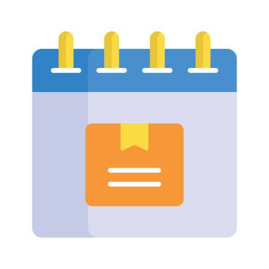 Takvimli paket, paket teslim tarihinin iyi tasarlanmış vektörü