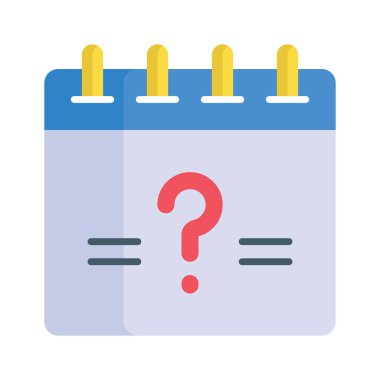 Sorgulama sembollü takvim vektör kullanmaya hazır