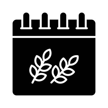 Tarımsal program vektör tasarımını gösteren takvimdeki buğday arpası