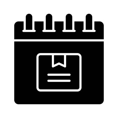 Takvimli paket, paket teslim tarihinin iyi tasarlanmış vektörü