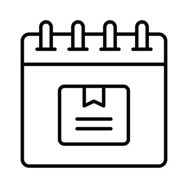 Takvimli paket, paket teslim tarihinin iyi tasarlanmış vektörü