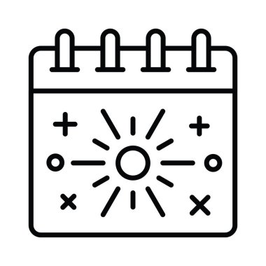Takvim konsepti kutlama vektörü üzerine havai fişekler indirilecek