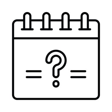 Sorgulama sembollü takvim vektör kullanmaya hazır