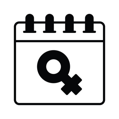 Kadınlar Günü konsept vektörünü gösteren takvimdeki kadın işareti