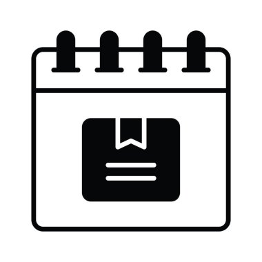 Takvimli paket, paket teslim tarihinin iyi tasarlanmış vektörü