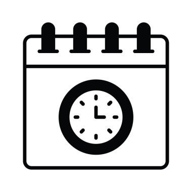 Takvimli saat, modern biçimdeki son teslim tarihinin kavram vektörü