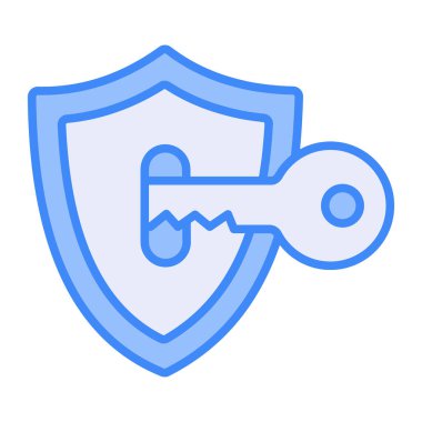 Anahtar iç kalkan erişimi gösteren modern konsept vektör