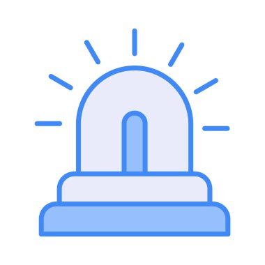 Acil durum alarm simgesi. Lamba vektör illüstrasyonunu uyar