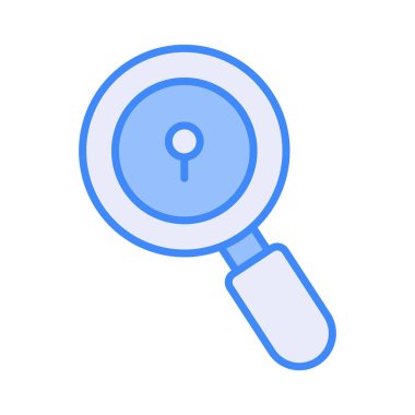 Güvenlik taraması yapan büyüteç. Güvenlik vektör illüstrasyonu