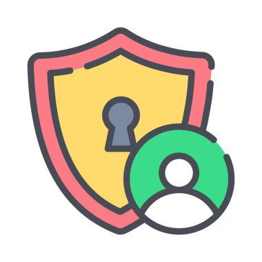 Güvenlik kontrol sembolü, vektör piktogram izole, güvenlik ajansı konsepti