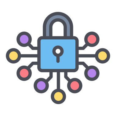 Siber güvenlik simgesi, vektör illüstrasyon anahtar deliği simgesi. Şifreleme belgeleri