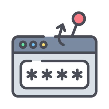 Şifre ikonu, hacker saldırısı ve web güvenliği. Parolaları çal