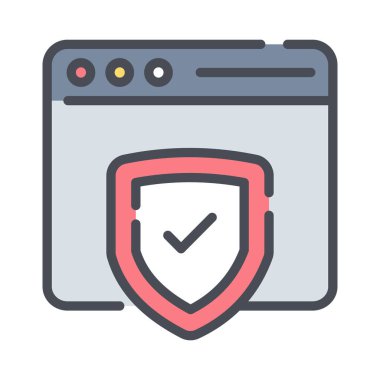 Web sitesi güvenliğinin bu güzel vektör simgesini kullanıma hazır olarak işaretleyin