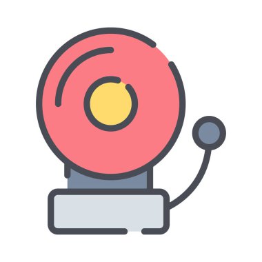 Şiddetli yangın alarmı. Önlem, acil durum, uyarı zili. İtfaiyeci ekipmanı ve aracı