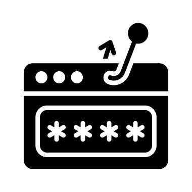 Şifre ikonu, hacker saldırısı ve web güvenliği. Parolaları çal