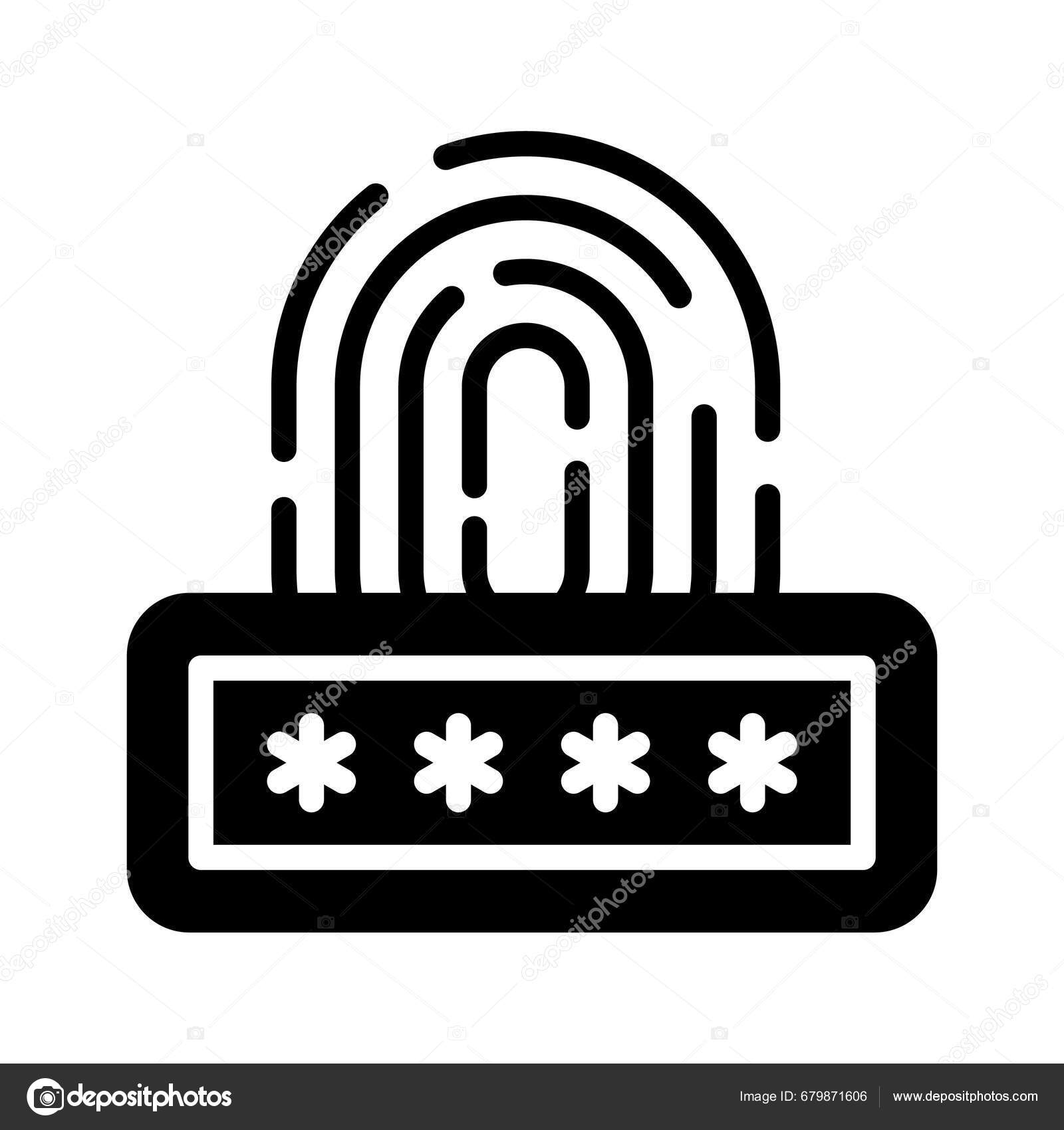 Fingerprint Cyber Security Icon Digital Security Authentication Concept Stock Vector by