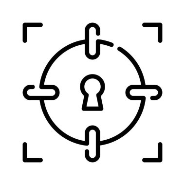 Hedef güvenliğin bu dikkatlice hazırlanmış vektörünü trend tarzı, güvenlik simgesi tasarımında kontrol et