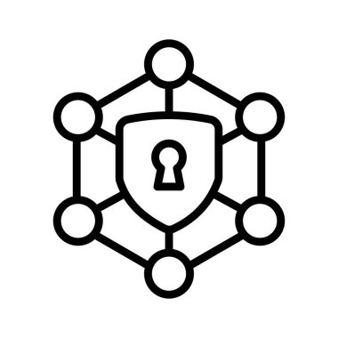 Anahtar kilidi olan güzel bir ağ güvenliği vektörü