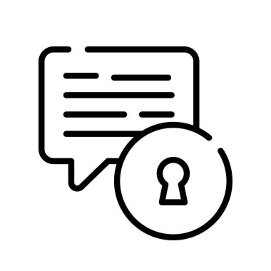 Çevrimiçi iletişim ve gizliliğin korunması. Güvenlik ve güvenlik vektörü illüstrasyonu