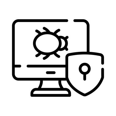 İçerideki dinleme cihazı koruma kalkanı ve anahtar deliği, konsept ikonu ov virüs koruması