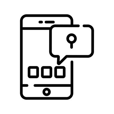 Mobil uygulama güvenliğinin eşsiz simgesi, mobil uygulama korumasının düzenlenebilir vektörü, uygulama güvenliği