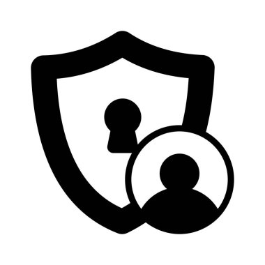 Güvenlik kontrol sembolü, vektör piktogram izole, güvenlik ajansı konsepti