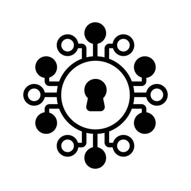 Ağ düğümlü siber güvenlik simgesi, siber güvenlik kavramını simgeliyor