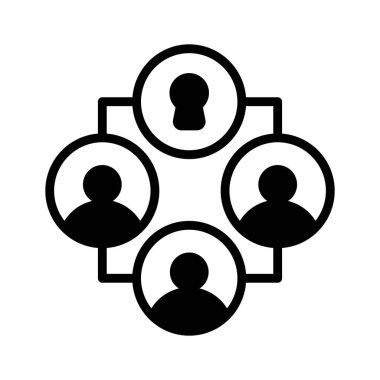 Grup güvenlik simgesi. İnternet güvenliği, yaratıcı grup güvenliği kavramı