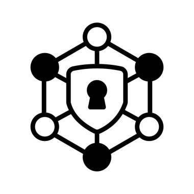 Anahtar kilidi olan güzel bir ağ güvenliği vektörü