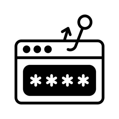 Şifre ikonu, hacker saldırısı ve web güvenliği. Parolaları çal