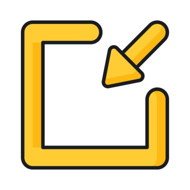 İçerideki kare vektör tasarımında ok