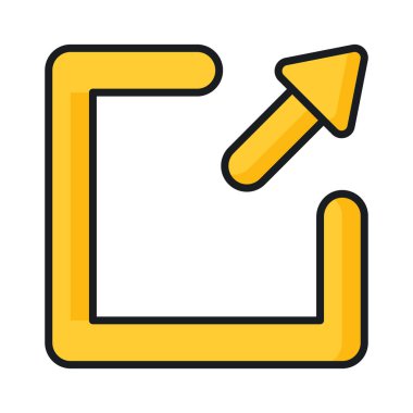 Moda biçiminde dış bağlantı simgesi vektörü