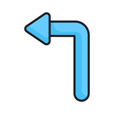 Sola dönüş işareti vektör tasarımı, trafik işareti