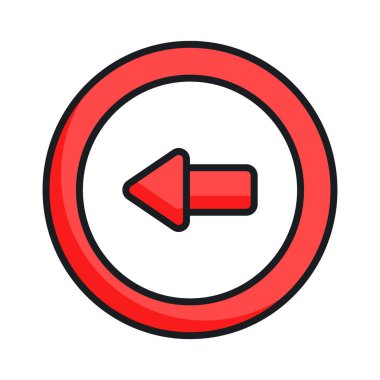 Sol Ok Simgesi modayla beyaz arkaplanda izole edildi