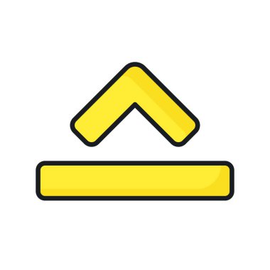 Yukarı ok vektör tasarımı beyaz arkaplanda izole edildi