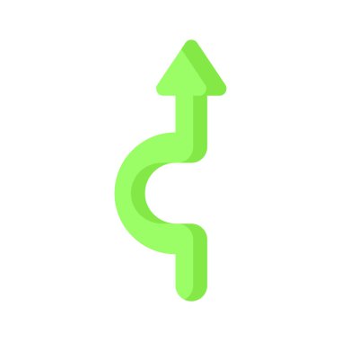 Eğri ok vektör tasarımı beyaz arkaplanda izole edildi