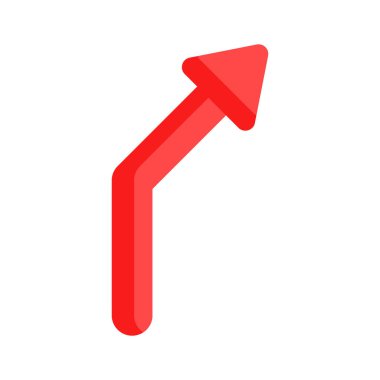 Beyaz arkaplanda izole edilmiş modaya uygun ok simgesi