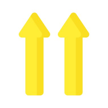 Yukarı ok vektör tasarımı beyaz arkaplanda izole edildi