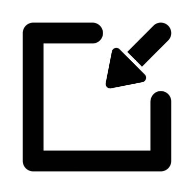 İçerideki kare vektör tasarımında ok