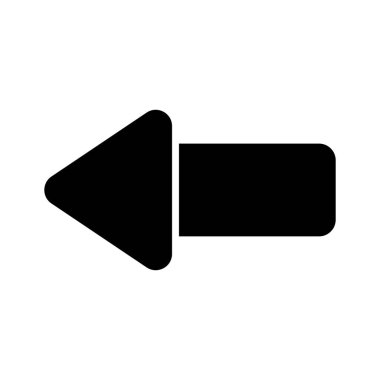 Sol Ok Simgesi modayla beyaz arkaplanda izole edildi