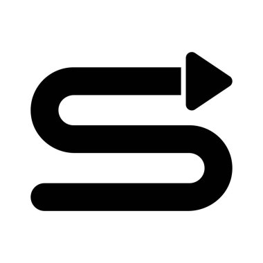 Eğri ok vektör tasarımı beyaz arkaplanda izole edildi