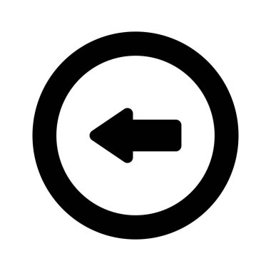 Sol Ok Simgesi modayla beyaz arkaplanda izole edildi