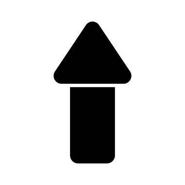 Yukarı ok vektör tasarımı beyaz arkaplanda izole edildi