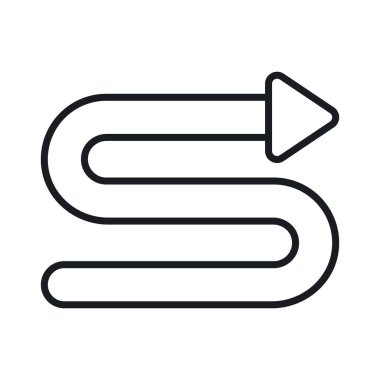 Eğri ok vektör tasarımı beyaz arkaplanda izole edildi