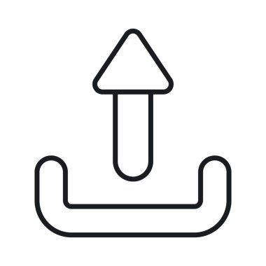 Yukarı ok vektör tasarımı beyaz arkaplanda izole edildi