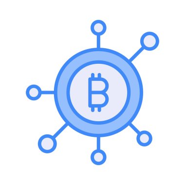 Kripto para vektör tasarımı, bitcoin simgesi modern stilde